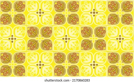 Indonesian batik motif with a very distinctive plant pattern. Exclusive vector for design