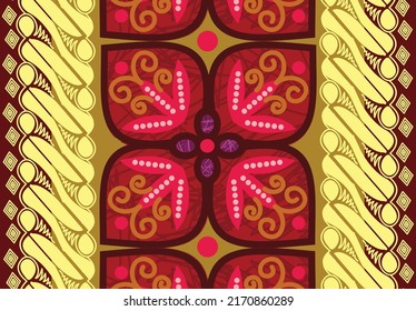 Indonesian batik motif with a very distinctive plant pattern. Exclusive vector for design