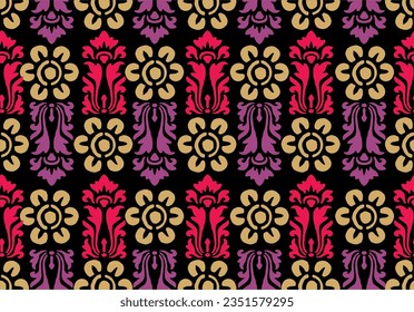 Indonesian  batik motifs with Balinese flower patterns, exclusive and classic, are suitable for various purposes. EPS VECTOR 10