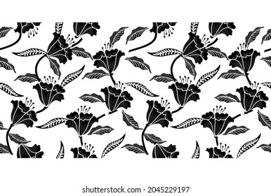 Indonesian batik motifs with flora and fauna patterns that are very distinctive and exclusive. vector EPS 10