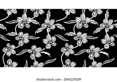 Indonesian batik motifs with flora and fauna patterns that are very distinctive and exclusive. vector EPS 10