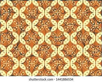 Indonesian batik motifs, kawung motifs with modern colors