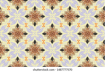 
Indonesian batik motifs with a pattern of a combination of flora, fauna and fields that are very typical fields
