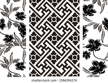 Indonesian batik motifs with patterns of flora, fauna and fields that are very distinctive
