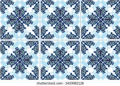 Indonesian batik motifs with patterns of repetition of very distinctive plant shapes