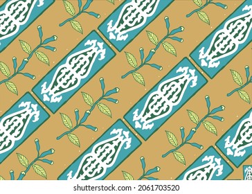 Indonesian batik motifs in the style of Maluku Island with very distinctive nutmeg, clove, and traditional motifs. Exclusive vector for design 