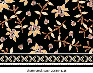 Indonesian batik motifs in the style of Maluku Island with very distinctive nutmeg, clove, and traditional motifs. Exclusive vector for design 