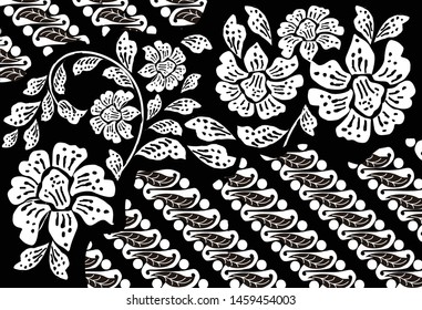 
Indonesian batik motifs with very distinct plant and flower patterns
