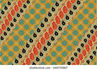 
Indonesian batik motifs with very distinctive plant patterns
