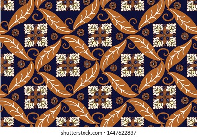 Indonesian batik motifs with very distinctive plant patterns Vektor