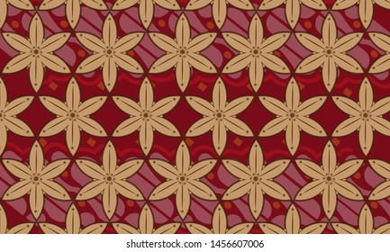 Indonesian Batik Motifs with Very Distinctive Plant Patterns