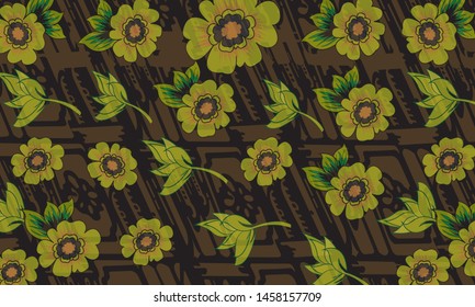 Indonesian Batik Motifs with Very Distinctive Plant Patterns