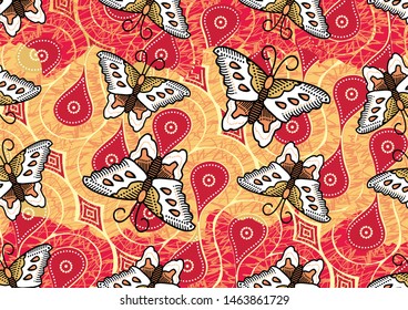 Indonesian batik motifs with very distinctive plant patterns