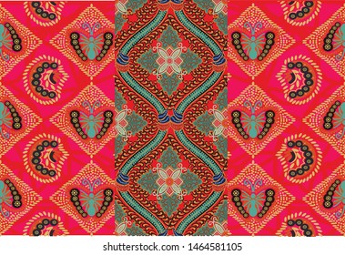 Indonesian batik motifs with very distinctive plant patterns