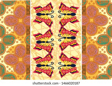 Indonesian batik motifs with very distinctive plant patterns