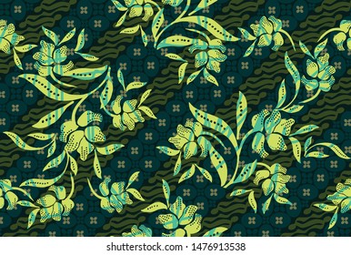 Indonesian batik motifs with very distinctive plant patterns