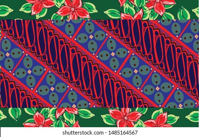 Indonesian batik motifs with very distinctive plant patterns