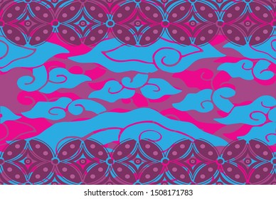 Indonesian batik motifs with very distinctive plant patterns
