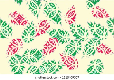 
Indonesian batik motifs with very distinctive plant patterns