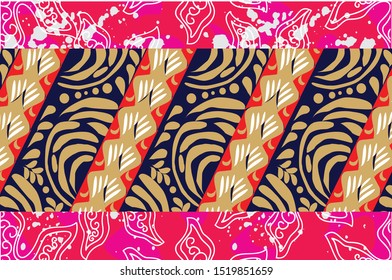Indonesian batik motifs with very distinctive plant patterns