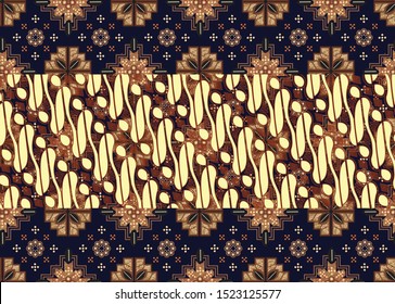 Indonesian batik motifs with very distinctive plant patterns