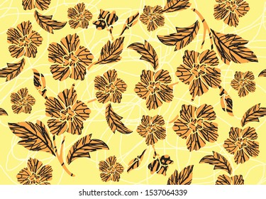 Indonesian batik motifs with very distinctive plant patterns