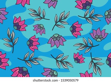 Indonesian batik motifs with very distinctive plant patterns