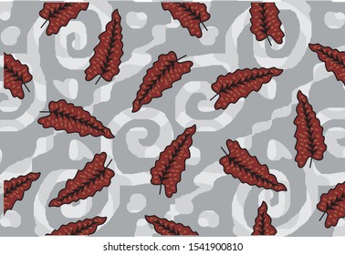 Indonesian batik motifs with very distinctive plant patterns