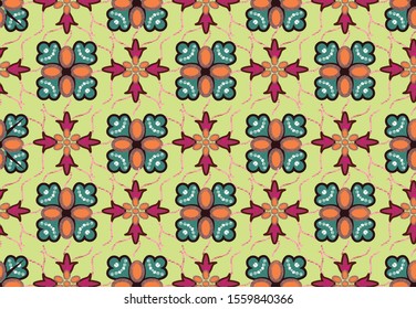 Indonesian batik motifs with very distinctive plant patterns