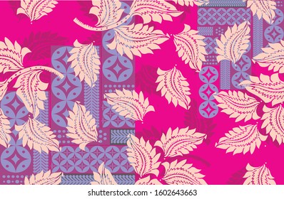 Indonesian batik motifs with very distinctive plant patterns