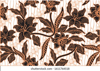 Indonesian batik motifs with very distinctive plant patterns