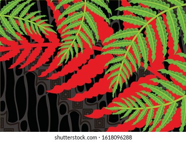 Indonesian batik motifs with very distinctive plant patterns