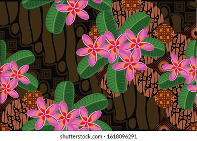 Indonesian batik motifs with very distinctive plant patterns
