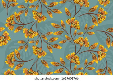 Indonesian batik motifs with very distinctive plant patterns