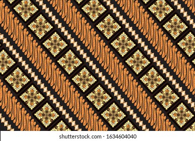Indonesian batik motifs with very distinctive plant patterns