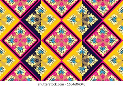 Indonesian batik motifs with very distinctive plant patterns