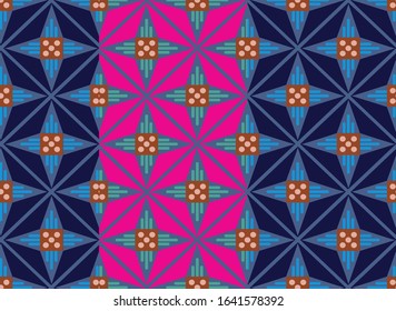 Indonesian batik motifs with very distinctive plant patterns