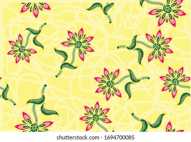 
Indonesian batik motifs with very distinctive plant patterns. Vector