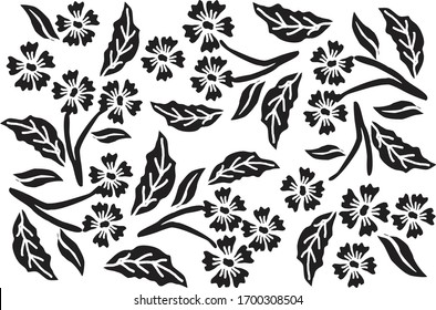 Indonesian batik motifs with very distinctive plant patterns