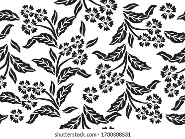 Indonesian batik motifs with very distinctive plant patterns