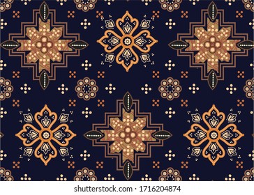 Indonesian batik motifs with very distinctive patterns,  Vector