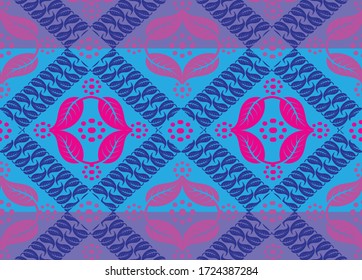 
Indonesian batik motifs with very distinctive plant patterns,Vector