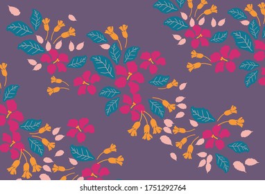 Indonesian batik motifs with very distinctive plant patterns,Vector