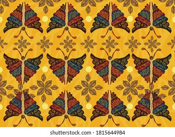 Indonesian batik motifs with very distinctive plant patterns