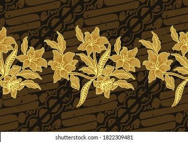 Indonesian batik motifs with very distinctive plant patterns