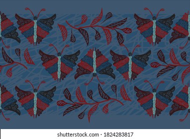 Indonesian batik motifs with very distinctive plant patterns