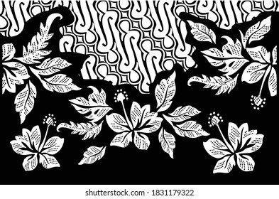 Indonesian batik motifs with very distinctive plant patterns. vector EPS 10. , exclusive background