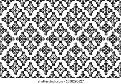 Indonesian batik motifs with very distinctive patterns.Black White,  exclusive backgrounds. Vector Eps 10
