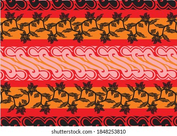 Indonesian batik motifs with very distinctive, exclusive plant patterns. vector EPS 10