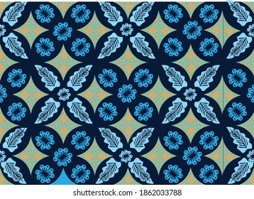 Indonesian batik motifs with very distinctive plant patterns